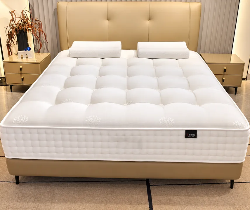 Custom High-Density Foam Upholstered Bed with Padded Headboard